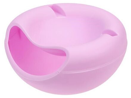 1 Pcs Moderne Woonkamer Creatieve Vorm Lui Snack Kom Plastic Dubbele Lagen Snack Opbergdoos Kom Lui Fruitschaal kom roze