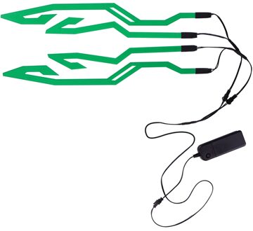 1 Pcs Motorcycle Led Night Rijden Lichten Fietshelm El Koud Licht Knipperende Streep Lichtgevende Signaal Sticker Universele Waterdichte groen