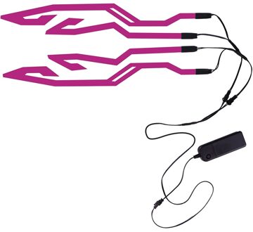 1 Pcs Motorcycle Led Night Rijden Lichten Fietshelm El Koud Licht Knipperende Streep Lichtgevende Signaal Sticker Universele Waterdichte Paars