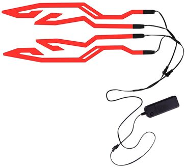 1 Pcs Motorcycle Led Night Rijden Lichten Fietshelm El Koud Licht Knipperende Streep Lichtgevende Signaal Sticker Universele Waterdichte Rood