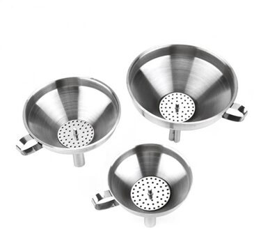 1 Pcs Multifunctionele Roestvrijstalen Keuken Trechter Filter Afneembaar En Te Schoon Trechter Keuken Olie Honing Trechter 12.8x12.8x13.5