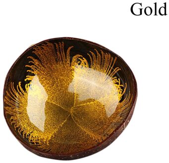 1 Pcs Natuurlijke Kokosnoot Kom Gerechten Handgemaakte Keuken Sleutel Snoep Moer Opslag Kom Verf Craft Thuis Organisator Decoratie Goud