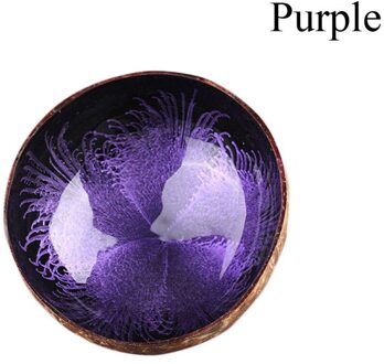 1 Pcs Natuurlijke Kokosnoot Kom Gerechten Handgemaakte Keuken Sleutel Snoep Moer Opslag Kom Verf Craft Thuis Organisator Decoratie Paars