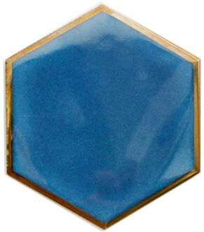 1 Pcs Nordic Hexagon Vergulde Keramische Placemat Warmte-isolatie Coaster Porselein Matten Pads Tafel Decoratie blauw