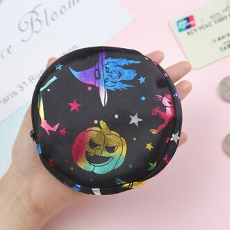 1 Pcs Novelty Halloween Ster Pompoen Schedel Spider Portemonnee Tas Ronde Portemonnee Jongen Meisje Briefpapier Kaarthouders 2