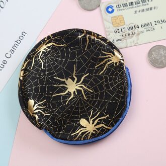 1 Pcs Novelty Halloween Ster Pompoen Schedel Spider Portemonnee Tas Ronde Portemonnee Jongen Meisje Briefpapier Kaarthouders 4