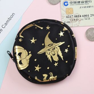 1 Pcs Novelty Halloween Ster Pompoen Schedel Spider Portemonnee Tas Ronde Portemonnee Jongen Meisje Briefpapier Kaarthouders 6
