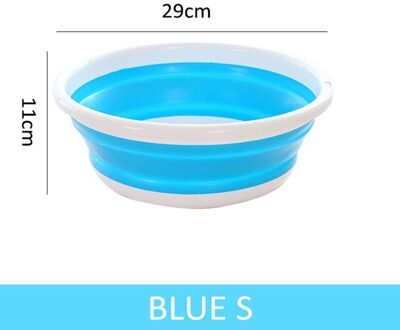 1 Pcs Opvouwbare Emmer Draagbare Inklapbare Bassins Auto Wassen Tool Groente Fruit Wastafel Hoge Capaciteit Huishoudelijke Schoonmaakproducten blauw-S