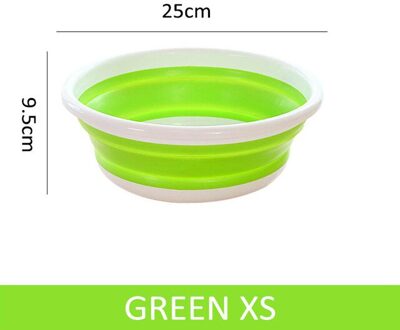 1 Pcs Opvouwbare Emmer Draagbare Inklapbare Bassins Auto Wassen Tool Groente Fruit Wastafel Hoge Capaciteit Huishoudelijke Schoonmaakproducten groen-XS