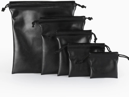 1 pcs Packaging Bag Black Leather Drawstring Box Wedding Christmas jewelry Bag