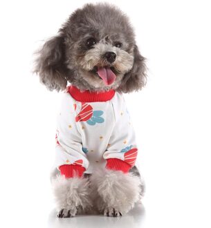 1 Pcs Pet Kleding Voor Hond Pyjama Kat Jumpsuit Voor Kleine Middelgrote Honden rood-S