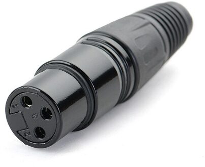 1 Pcs Plated Xlr 3 Pin Mannelijke En Vrouwelijke Zwarte Microfoon Plug Pin Connector Audio Connector