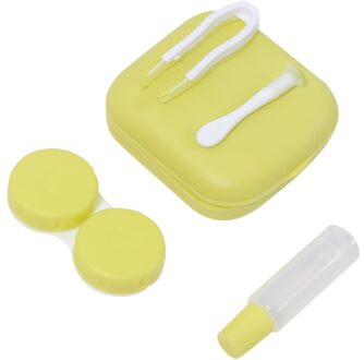 1 Pcs Pocket Draagbare Mini Contact Lens Case Dragen Make Up Beauty Leerling Opbergdoos Spiegel Container Travel Kit leuke Stijl groen