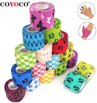1 pcs Printed Medical Self Adhesive Elastic Bandage 4.5m Colorful Sports Wrap Tape for Finger Joint Knee First Aid Kit Pet Tape