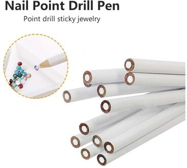 1 Pcs Professionele Diy Nail Art Rhinestones Gems Picking Crystal Puntjes Tool Wax Potlood Hout Pen Picker Steentjes Nail