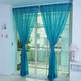 1 Pcs Pure Kleur Tulle Deur Gordijn Drape Panel Sheer Sjaal Valletjes Moderne Voile 200Cm X 100Cm B