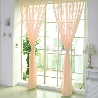 1 Pcs Pure Kleur Tulle Deur Gordijn Drape Panel Sheer Sjaal Valletjes Moderne Voile 200Cm X 100Cm F