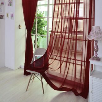 1 Pcs Pure Kleur Tulle Deur Gordijn Drape Panel Sheer Sjaal Valletjes Moderne Voile 200Cm X 100Cm