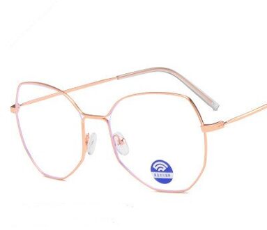 1 Pcs Retro Anti Blauw Licht Glazen Frame Metalen Ronde Optische Sepectacles Vlakte Brillen Eyewear Voor Mannen Vrouwen Unisex