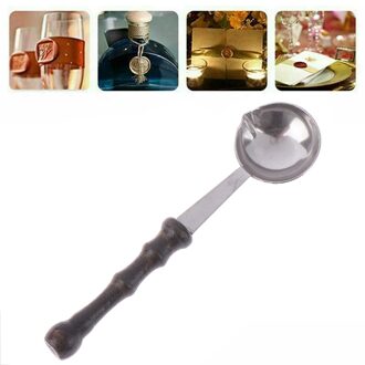 1 Pcs Retro Anti Stempelzegel Zegellak Messing Lepel Houten Handvat Seal Wax Verwarming Scoop Vintage Lepels
