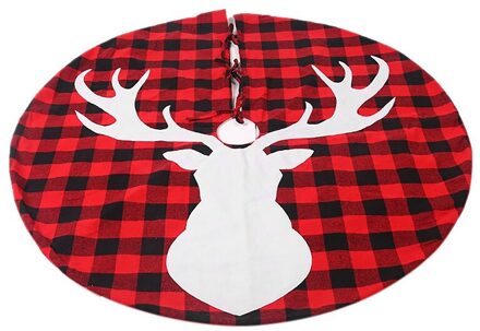 1 Pcs Rode En Zwarte Plaid Elanden Kerstboom Rok Kerst Home Decoraties Kerstboom Bodem Decoratie
