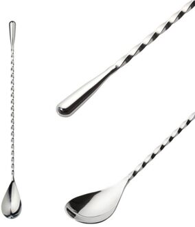 1 Pcs Roestvrij Staal Mengen Cocktail Lepel Spiraal Patroon Bar Teadrop Lepel Roer Lepel Bar Tool Barman Gereedschap