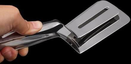 1 Pcs Rvs Barbecue Voedsel Tong Gebakken Steak Schop Gebakken Vis Schop BBQ Brood Klem Keuken Gereedschap Grootte: 26 cm * 7.2 cm