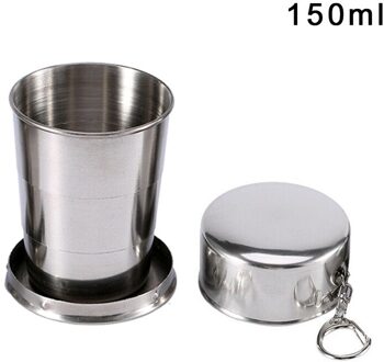 1 Pcs Rvs Intrekbare Cups Outdoor Camping Travel Folding Telescopische Inklapbare Cup Bier Glas Wijn Koffie Cups FDX 150ml