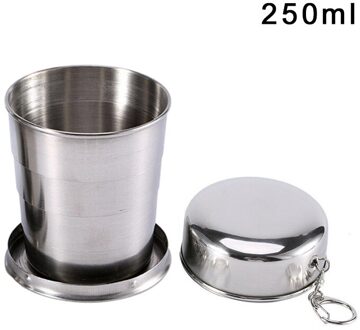1 Pcs Rvs Intrekbare Cups Outdoor Camping Travel Folding Telescopische Inklapbare Cup Bier Glas Wijn Koffie Cups FDX 250ml