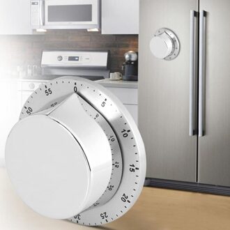 1 Pcs Rvs Kookwekker Met Magnetische Basis Handleiding Mechanische Koken Timer Countdown Koken Gereedschap Keuken Gadgets