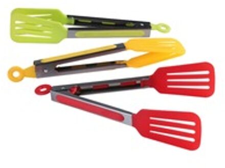 1 PCS Silicone Cover Handvat Kleurrijke BBQ Tang Keuken Tang TPR En Rvs Bbq Eten Salade Keuken Tool