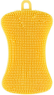 1 Pcs Siliconen Schotel Spons Scrubber Keuken Schoonmaken Tool Schuursponsjes Koken Schoonmaken Tool Keuken Accessoires # T3 geel