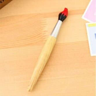 1 Pcs Simulatie Houten Borstel Stijl Balpen Creatieve Balpennen Pen Kantoor Schoolbenodigdheden Student Briefpapier Bordeaux