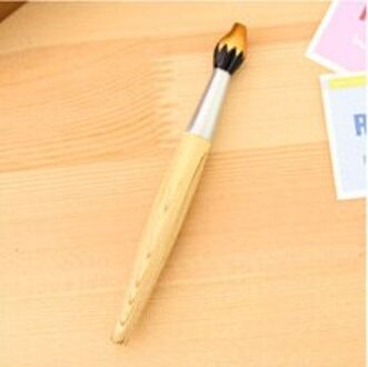 1 Pcs Simulatie Houten Borstel Stijl Balpen Creatieve Balpennen Pen Kantoor Schoolbenodigdheden Student Briefpapier Paars
