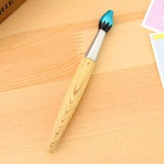 1 Pcs Simulatie Houten Borstel Stijl Balpen Creatieve Balpennen Pen Kantoor Schoolbenodigdheden Student Briefpapier Rood