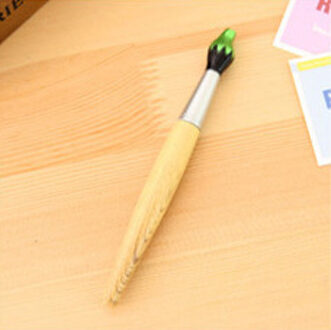 1 Pcs Simulatie Houten Borstel Stijl Balpen Creatieve Balpennen Pen Kantoor Schoolbenodigdheden Student Briefpapier wit