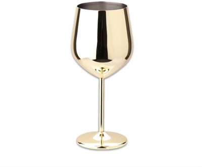 1 Pcs Single Layer Plating Beker Wijn Beker 500Ml Kleurrijke Drum-Vormige -Resistente Champagne Cocktail Glas rvs Gilded
