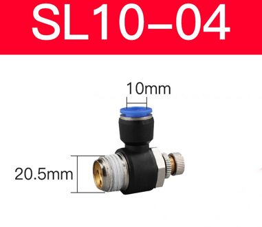 1 Pcs Sl Gasklep Serie Pneumatische Throttle Speed Controller Voor 6/8/10/12 Mm SL 10-04