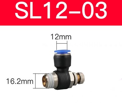 1 Pcs Sl Gasklep Serie Pneumatische Throttle Speed Controller Voor 6/8/10/12 Mm SL 12-03