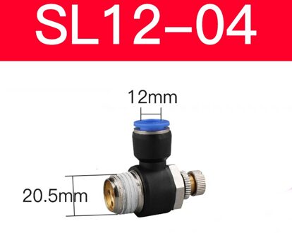 1 Pcs Sl Gasklep Serie Pneumatische Throttle Speed Controller Voor 6/8/10/12 Mm SL 12-04