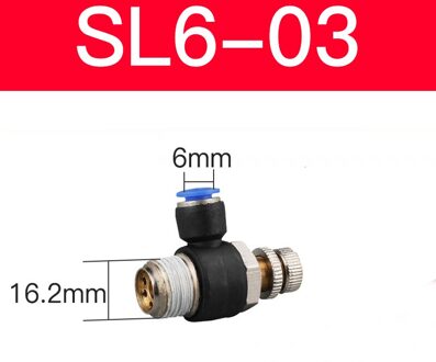 1 Pcs Sl Gasklep Serie Pneumatische Throttle Speed Controller Voor 6/8/10/12 Mm SL 6-03