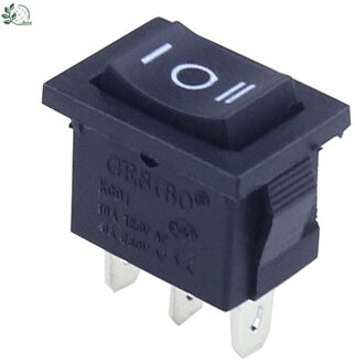 ! 1 Pcs Spdt Mini Black 3 Pin Rocker Switch Ac 6A/250V 10A/125V KCD1 3PIN ON uit ON