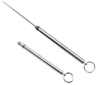 1 Pcs Titanium Pocket Tandenstoker Houder, Herbruikbare Tandenstoker Met Waterdicht Roestvrij Staal Tandenstoker Box Mini Tandenstoker Houder Sliver