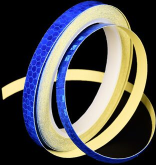 1 Pcs Tl Mtb Fiets Reflecterende Stickers Fietsen Motorfiets Strip Decal Tape Veiligheid blauw