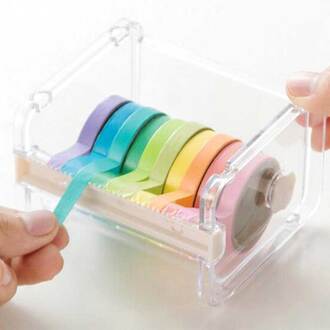1 Pcs Transparante Tape Dispenser Washi Tape Snijder Desktop Organizer Houder Dispenser Student School Kantoorbenodigdheden