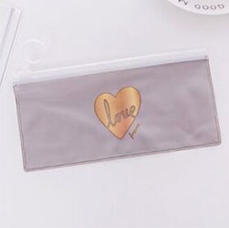 1 Pcs Transparante Waterdichte Potlood Tas Briefpapier Leuke Etui Papelaria Kawaii Tas Meisje Pen Tas voor School Kantoorbenodigdheden hart