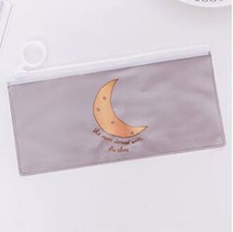 1 Pcs Transparante Waterdichte Potlood Tas Briefpapier Leuke Etui Papelaria Kawaii Tas Meisje Pen Tas voor School Kantoorbenodigdheden maan
