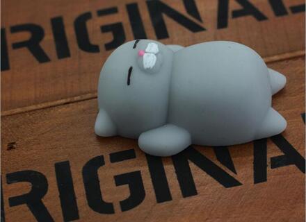 1 Pcs Vinger Speelgoed Squishy Mini Kawaii Squeeze Stretchy Dier Healing Stress Wit Grijs Kat Dieren Anti-Stress Hand speelgoed Xdd B