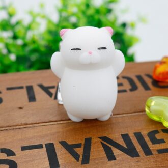 1 Pcs Vinger Speelgoed Squishy Mini Kawaii Squeeze Stretchy Dier Healing Stress Wit Grijs Kat Dieren Anti-Stress Hand speelgoed Xdd