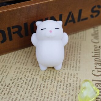 1 Pcs Vinger Speelgoed Squishy Mini Kawaii Squeeze Stretchy Dier Healing Stress Wit Grijs Kat Dieren Anti-Stress Hand speelgoed Xdd